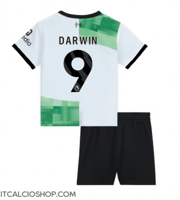 Liverpool Darwin Nunez #9 Seconda Maglia Bambino 2023-24 Manica Corta (+ Pantaloni corti)